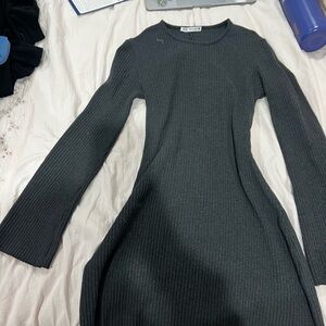 Zara Charcoal Long Sleeve Dress
